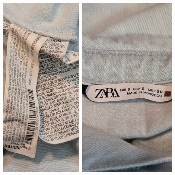 Zara Light Wash Denim Romper Size Small - Picture 7 of 7